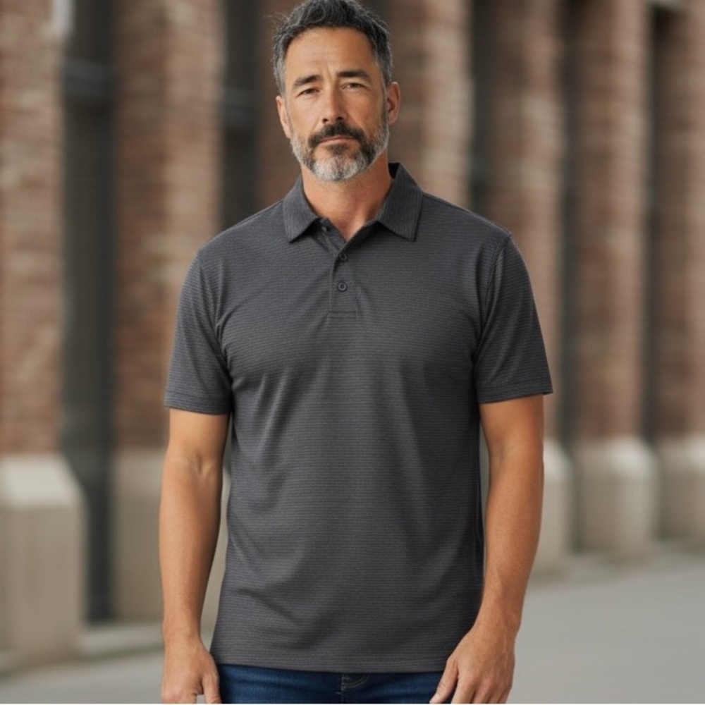 NWT Perry Ellis Men’s Pinstriped Golf Polo Shirt